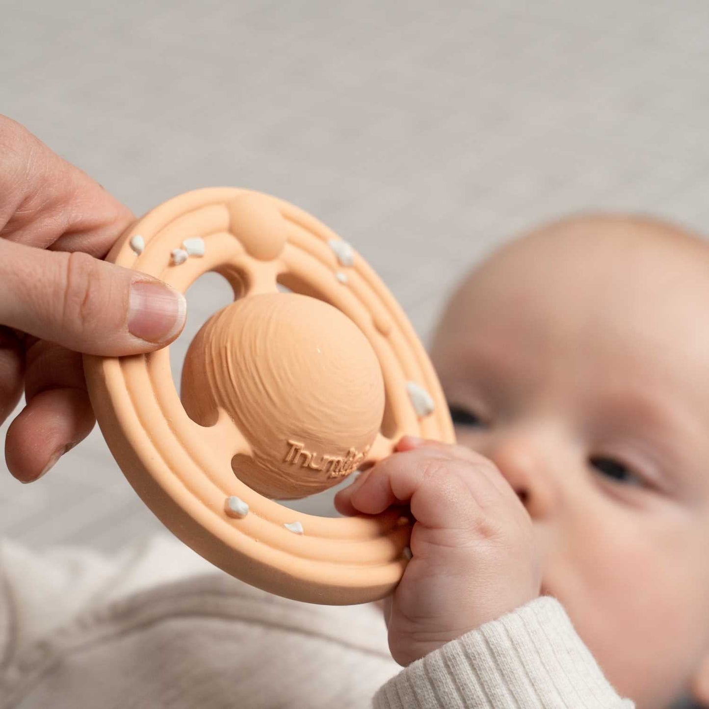 Planet CH3W® Natural Rubber Space Themed Baby Toy (Ringed Planet)