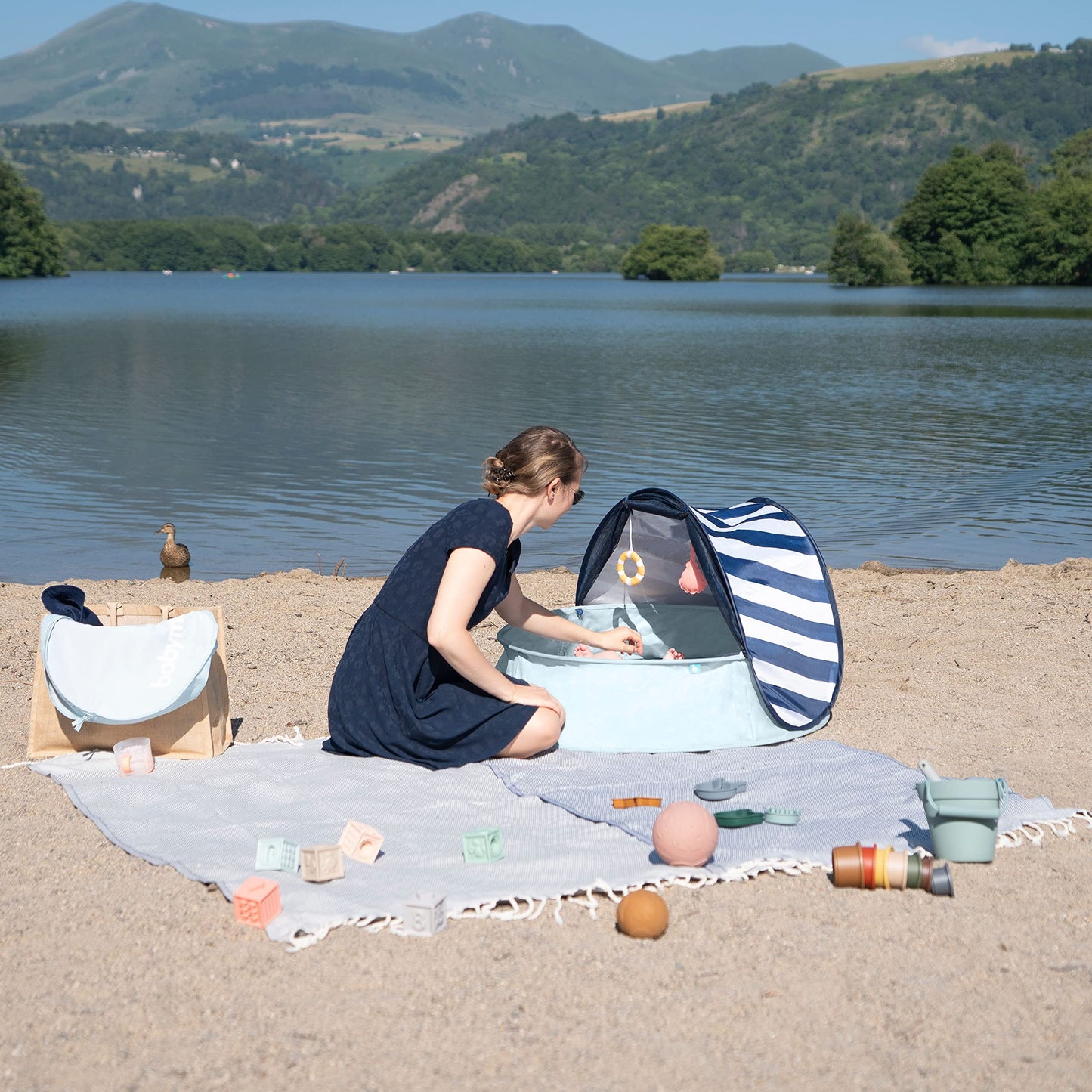 Babymoov Aquani 3-in-1 Pop Up Tent, Kiddie Pool & Play Area – Marine