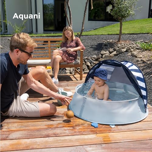 Babymoov Aquani 3-in-1 Pop Up Tent, Kiddie Pool & Play Area – Marine