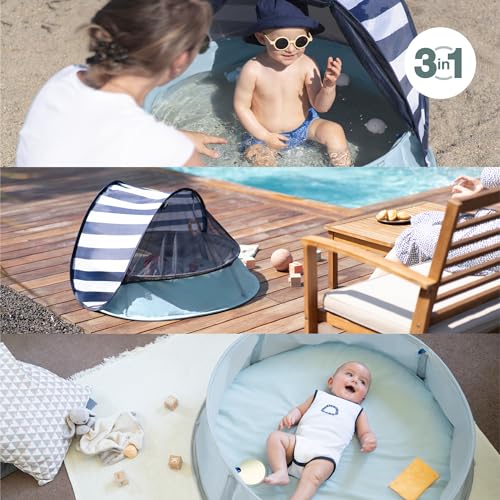 Babymoov Aquani 3-in-1 Pop Up Tent, Kiddie Pool & Play Area – Marine