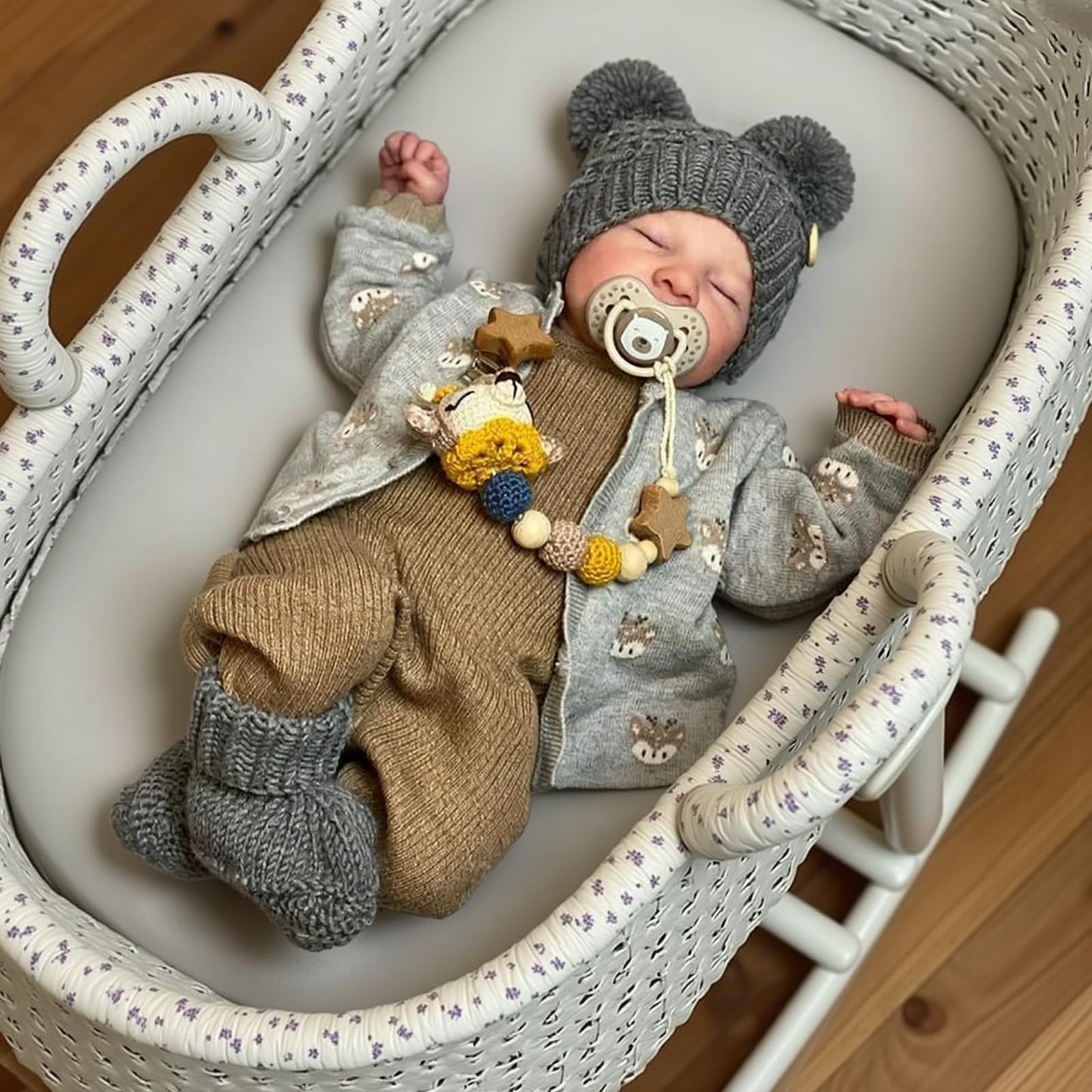 BABESIDE Lifelike Reborn Baby Doll Boy, 17-Inch Poseable Full Vinyl – Realistic Newborn with Gift Set