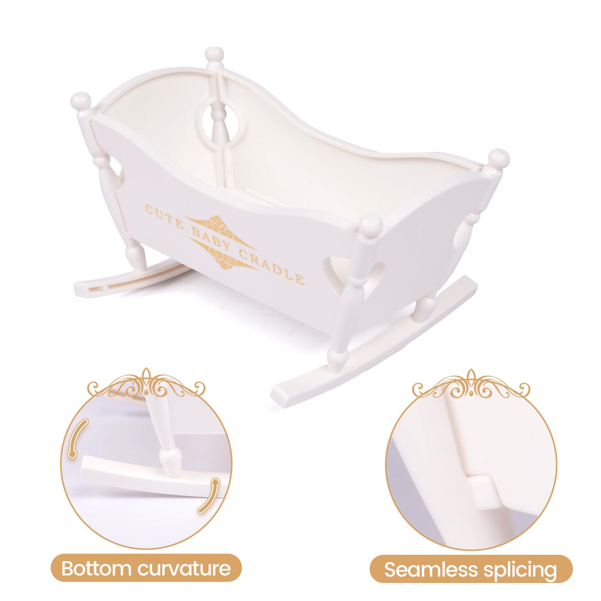 BABESIDE 3-Inch Baby Doll Playpen & Crib – Miniature Nursery Set for Dollhouse