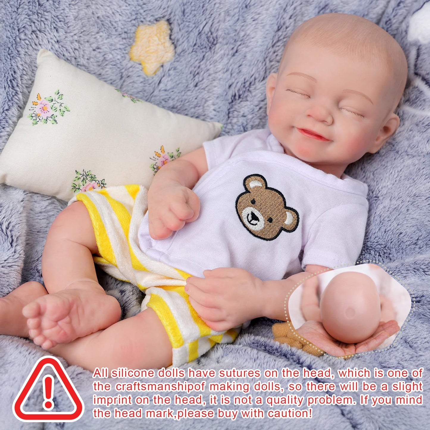 BABESIDE Lifelike Reborn Doll 16'' – Platinum Silicone, Realistic Newborn Girl