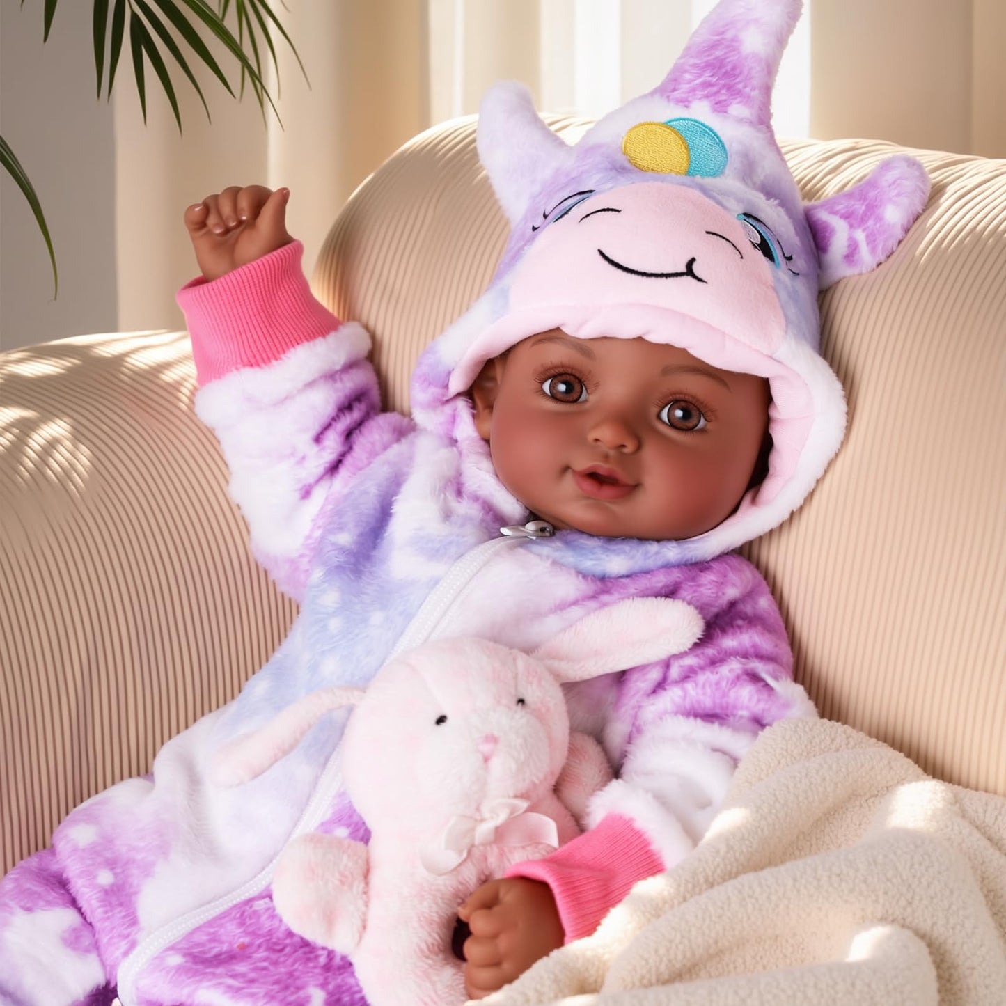 BABESIDE Black 15-Inch Realistic Baby Doll with Accessories – Soft Body, Gift-Ready