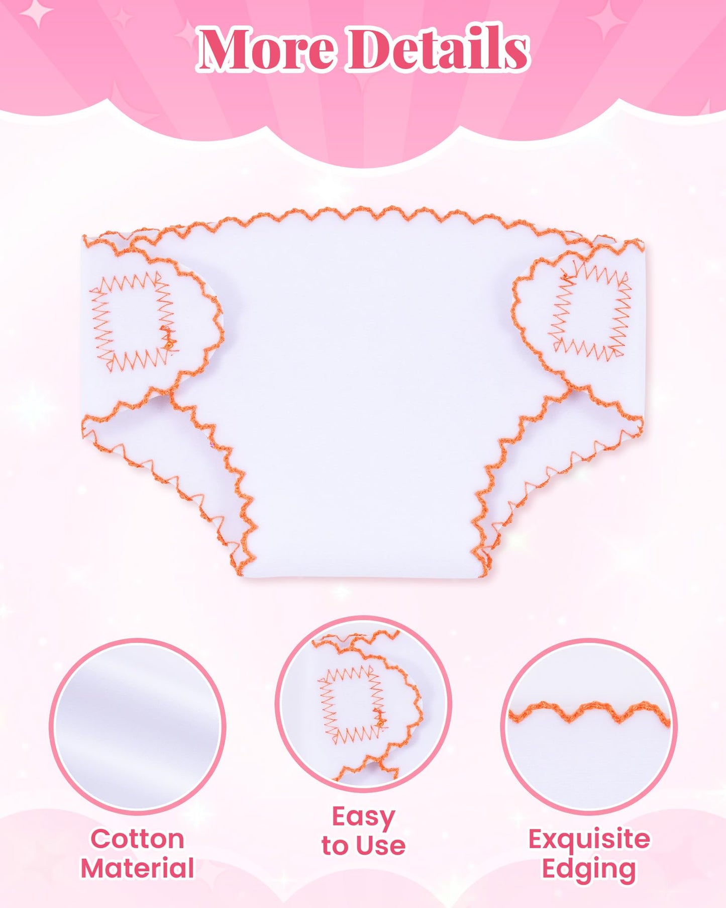 BABESIDE 6 Pcs Patterned Doll Diapers for 12-15 Inch Dolls | Reusable & Washable