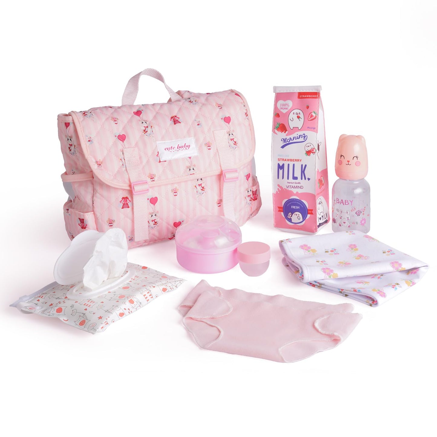 BABESIDE 9 Pcs Reborn Doll Accessories Set for 17-22 Inch Dolls — Feeding & Care Kit
