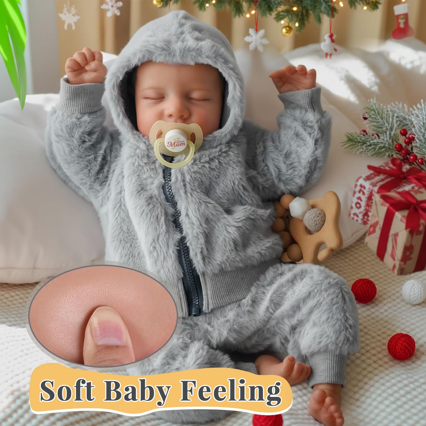 BABESIDE Lifelike Reborn Baby Dolls Boys – 17-Inch Realistic Newborn Vinyl Doll with Gift Box