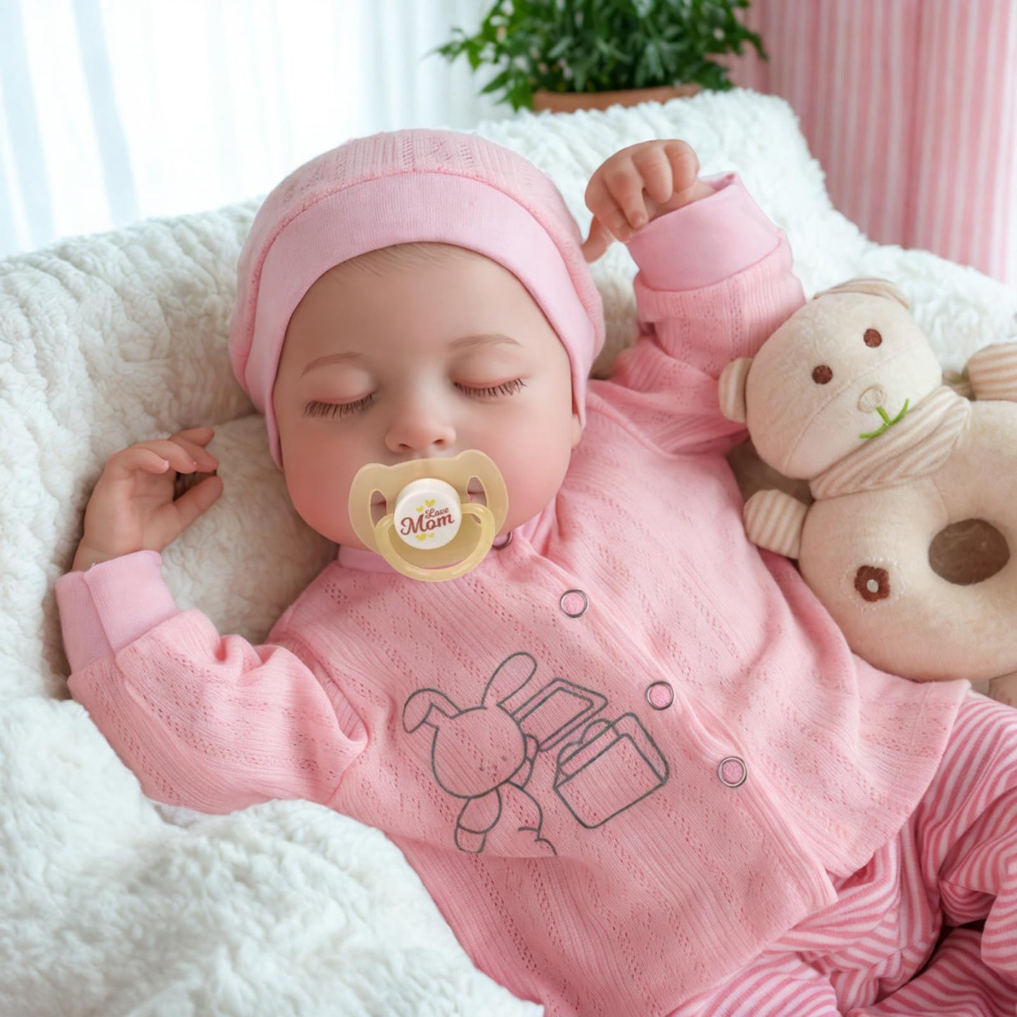 BABESIDE Realistic 20-Inch Loulou Baby Doll with Heartbeat and Crying Babbling Voice