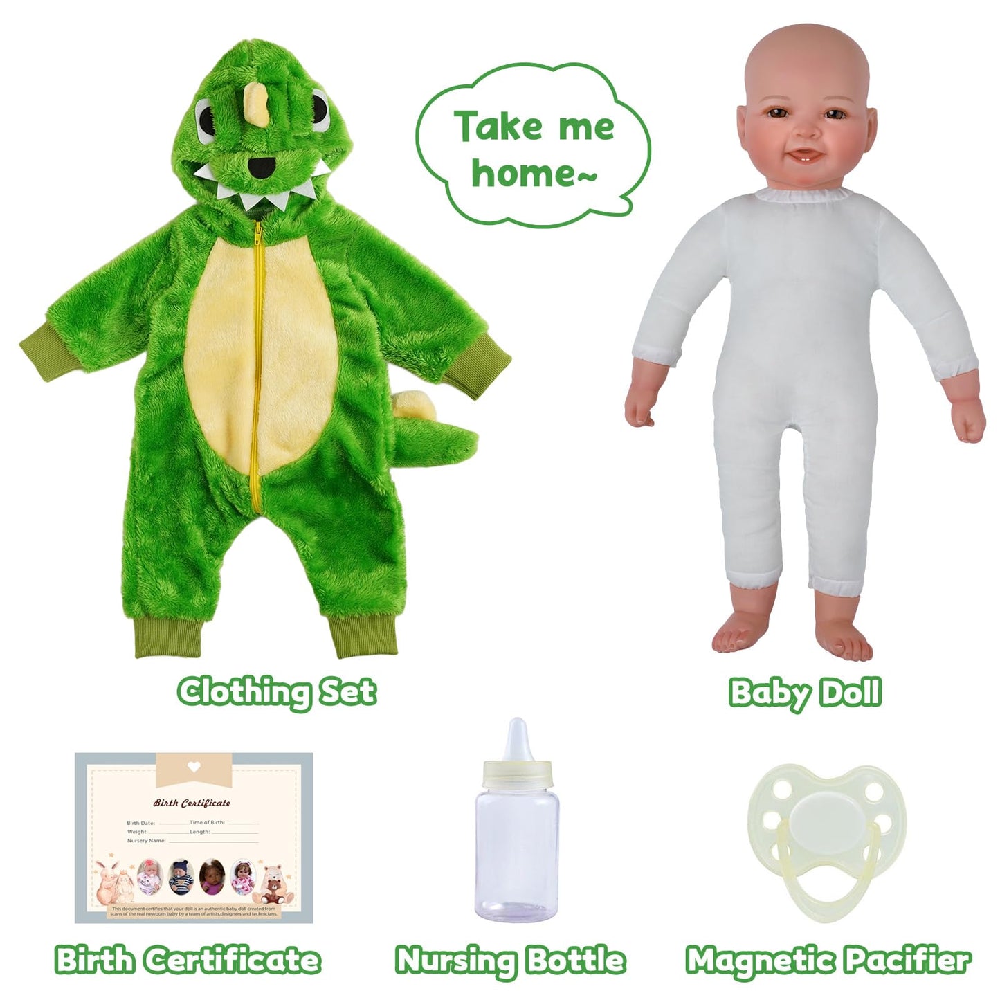 BABESIDE Lightweight 15-Inch Realistic Baby Doll – Easy to Carry, Hugs & Pretend Play | Gift