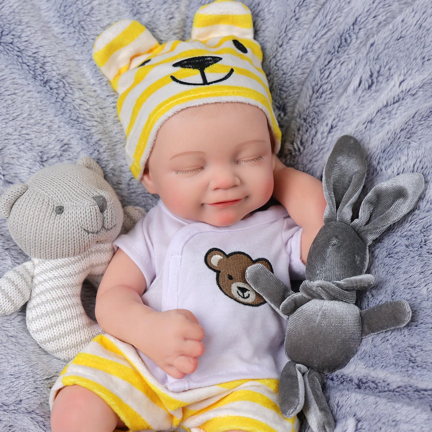 BABESIDE Lifelike Reborn Doll 16'' – Platinum Silicone, Realistic Newborn Girl
