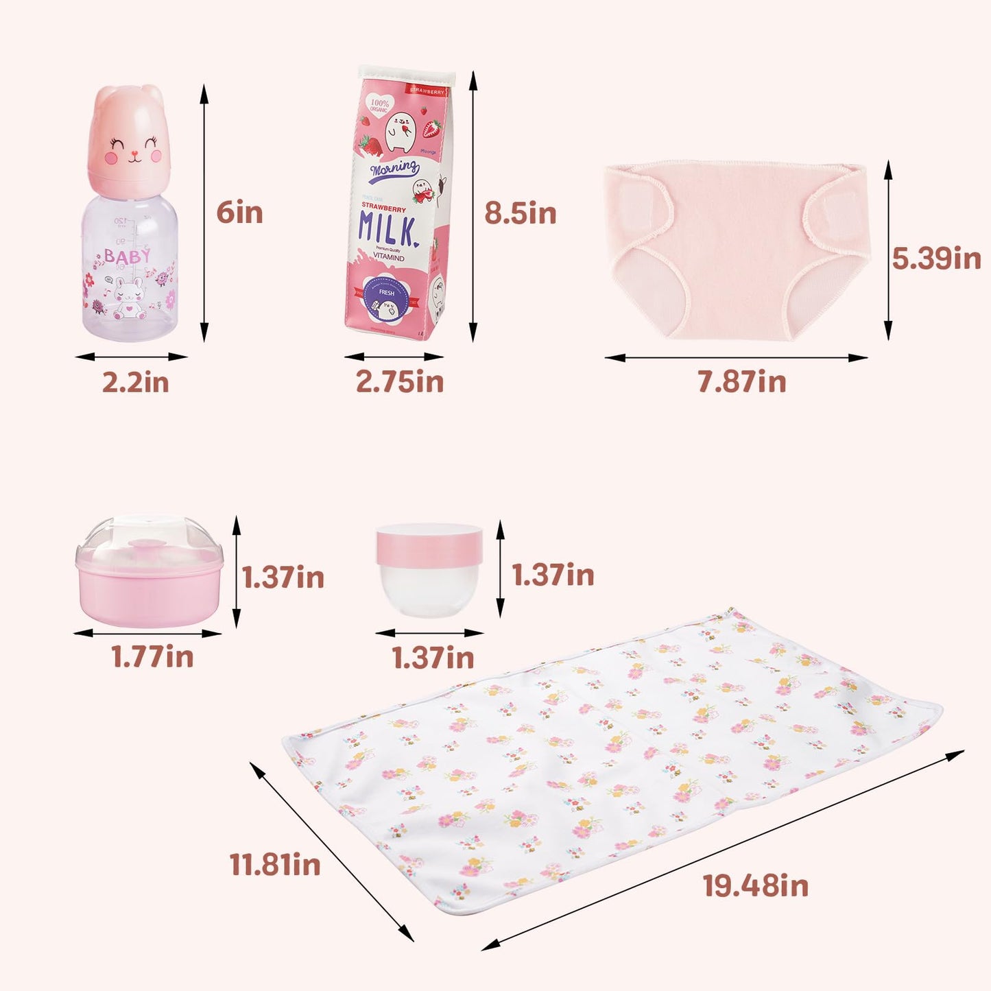 BABESIDE 9 Pcs Reborn Doll Accessories Set for 17-22 Inch Dolls — Feeding & Care Kit