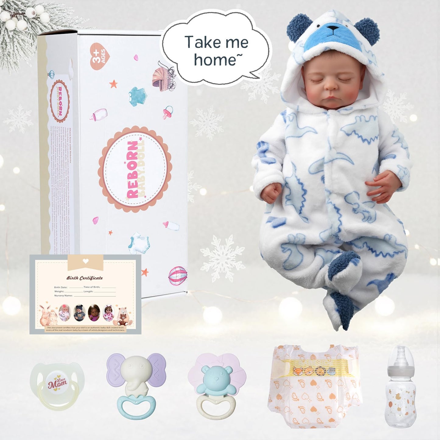 BABESIDE Reborn Baby Doll Boy – 20-Inch Lifelike Poseable Doll