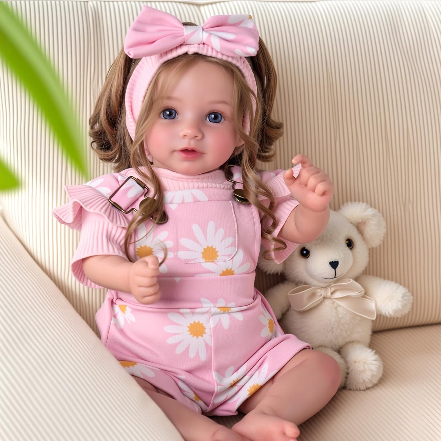BABESIDE Reborn Baby Doll 20-Inch | Soft Cloth Body, Rooted Hair, Open Eyes