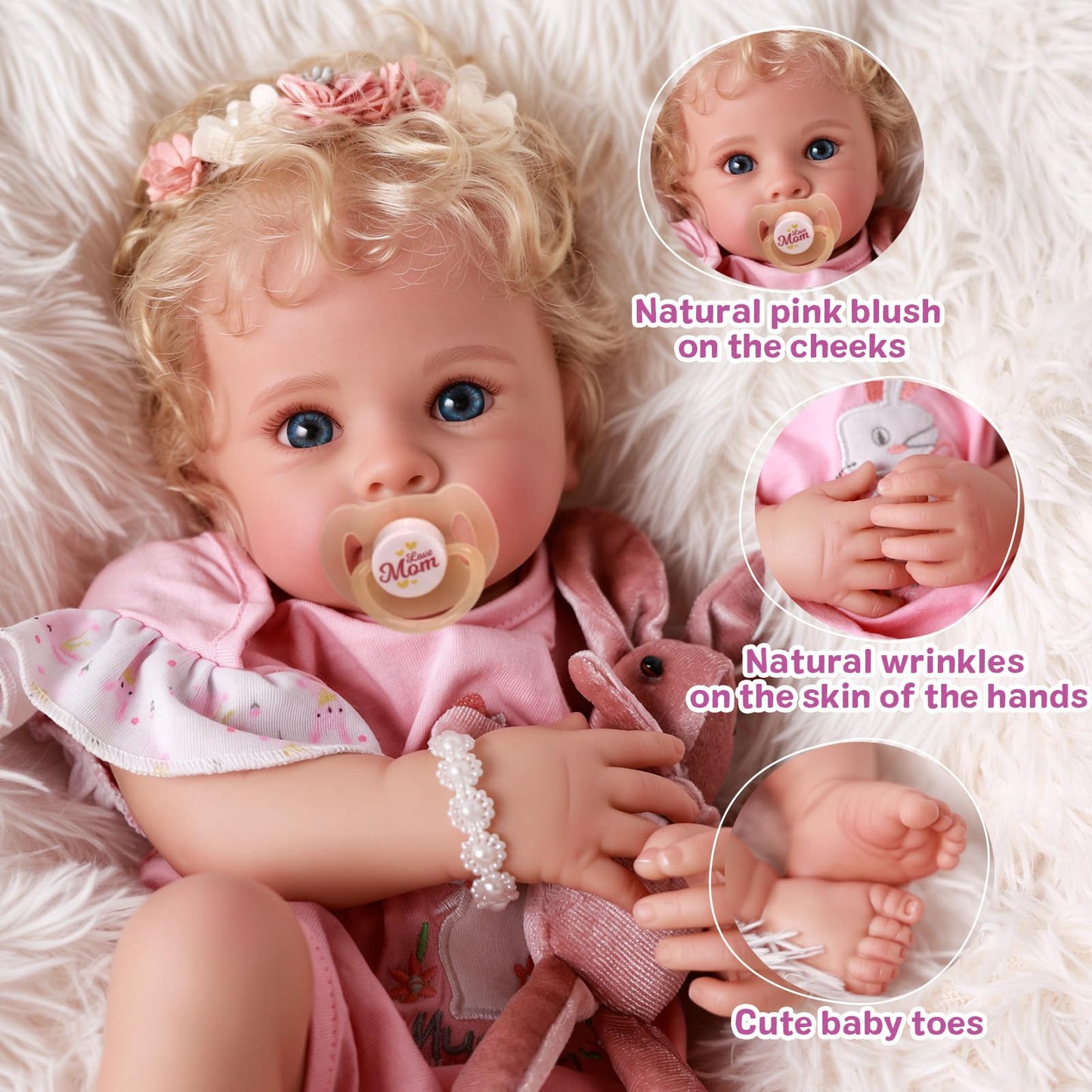 BABESIDE Reborn Baby Dolls – 17-Inch Soft Body Realistic Doll Girl with Gift Box