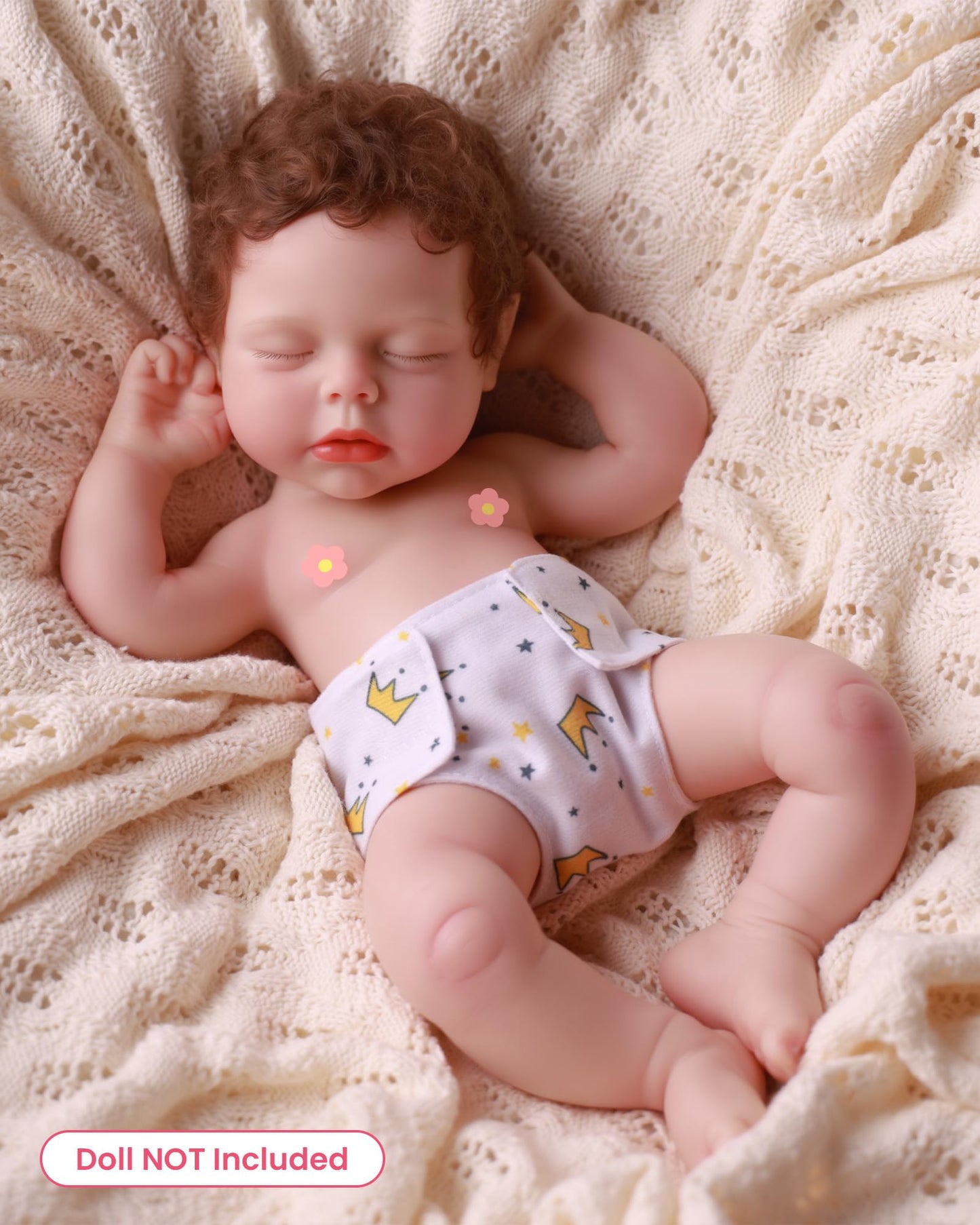 BABESIDE 6 Pcs Patterned Doll Diapers for 12-15 Inch Dolls | Reusable & Washable