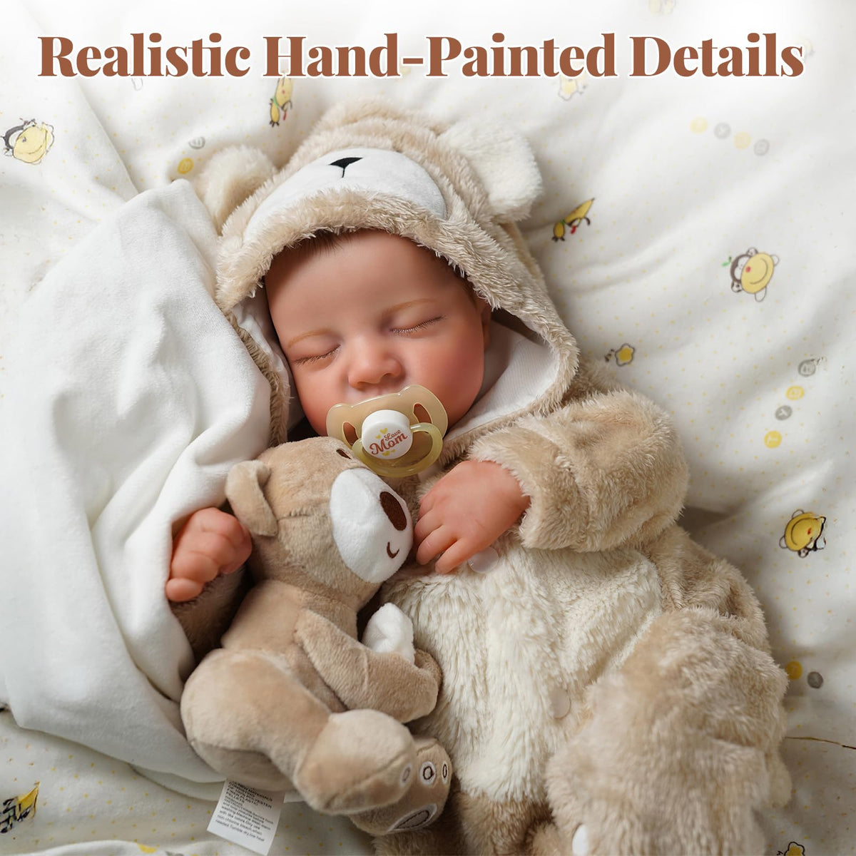BABESIDE Lifelike Reborn Baby Boy Doll - 17-Inch Soft Body Realistic Newborn Vinyl