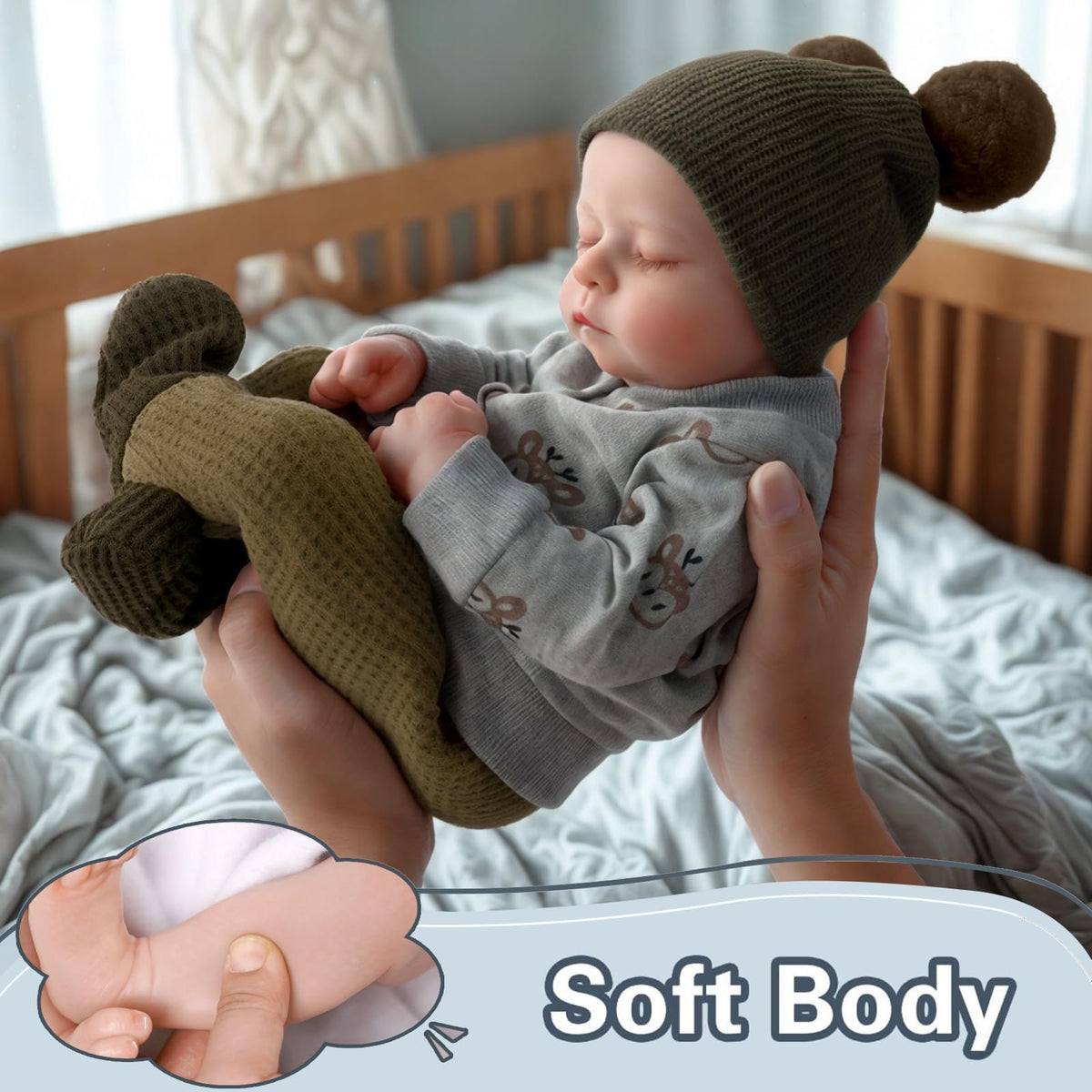 BABESIDE Lifelike Reborn Baby Doll Boy, 17-Inch Poseable Full Vinyl – Realistic Newborn with Gift Set