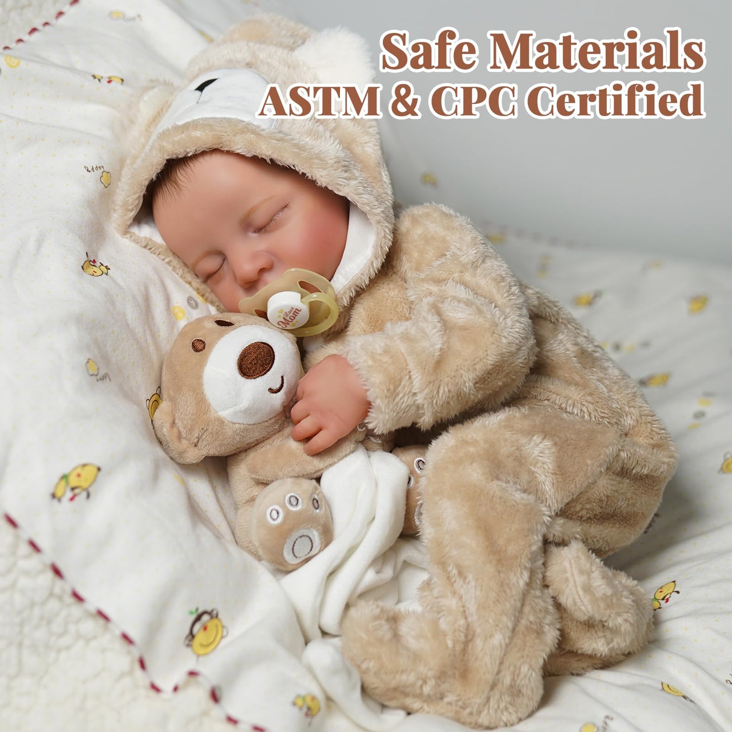 BABESIDE Lifelike Reborn Baby Boy Doll - 17-Inch Soft Body Realistic Newborn Vinyl