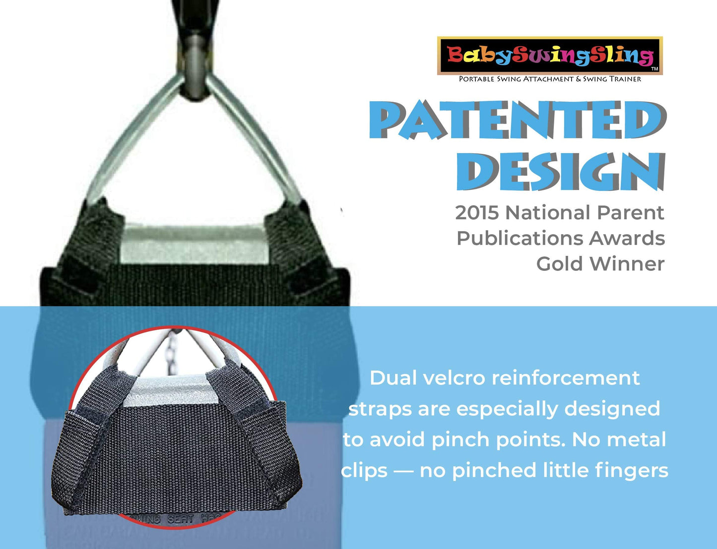 BabySwingSling – Portable Park Swing Attachment for Infants and Toddlers (Up to 50 lbs) – Easy Swing Training