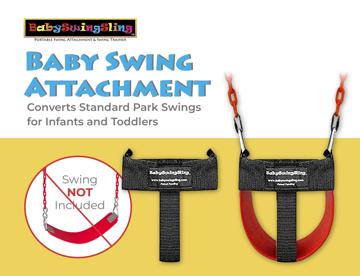 BabySwingSling – Portable Park Swing Attachment for Infants and Toddlers (Up to 50 lbs) – Easy Swing Training