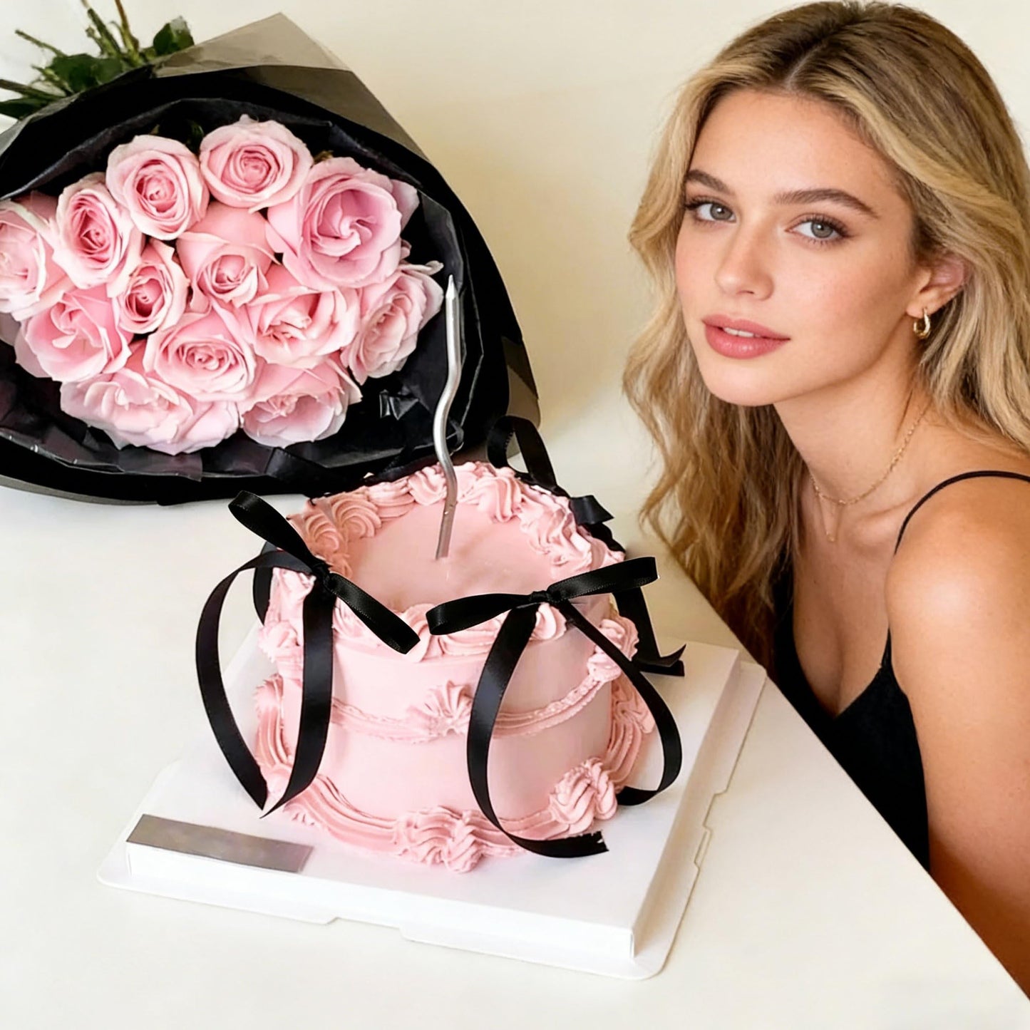 Bach and Boujee Black Bow Cake Topper – Coquette Bows for Cakes, Weddings & Birthdays