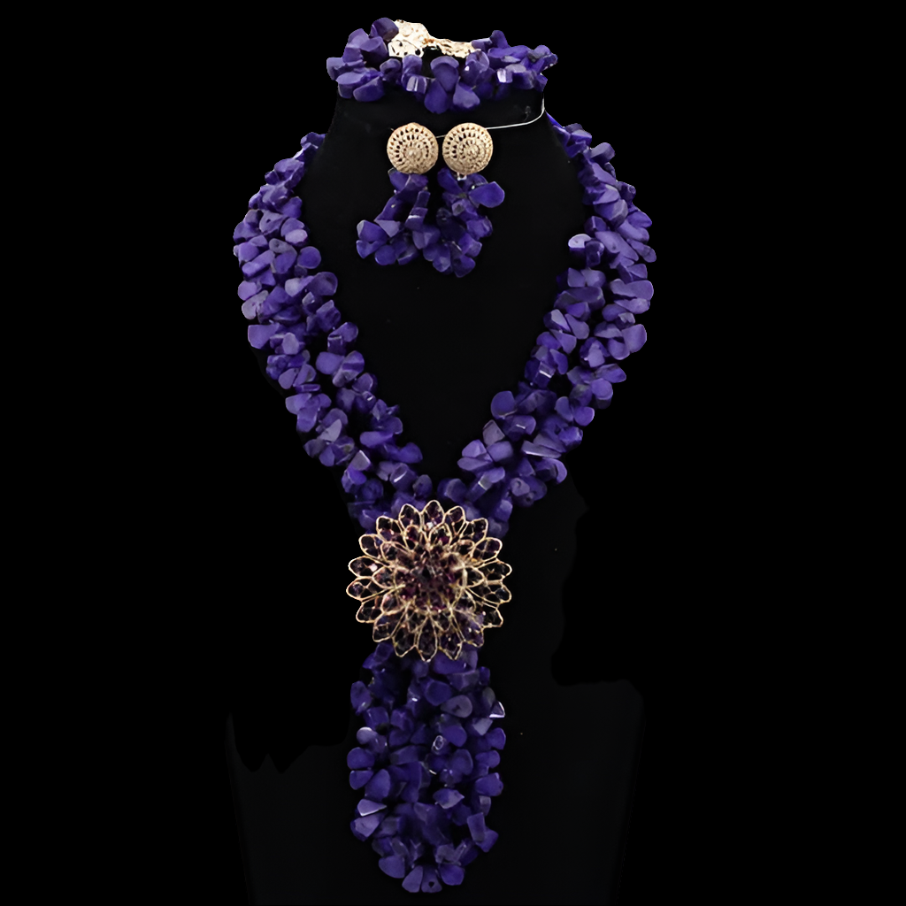 Fabulous African Beads Jewellery Latest Coral Necklace Set