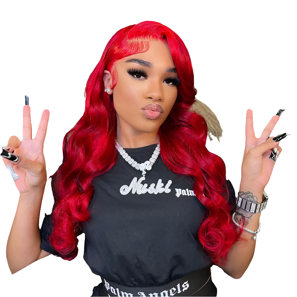 Ubest Red 99j Colored 13X6 Body Wave Transparent Lace Front Wigs Human Hair 200％ Density Brazilian Hair Remy Hair T Part Lac Wig