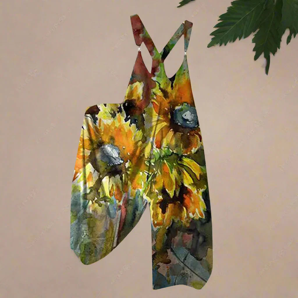 2.Women’s Skull Print Sleeveless Jumpsuit – Casual Summer Loose-Fit Streetwear