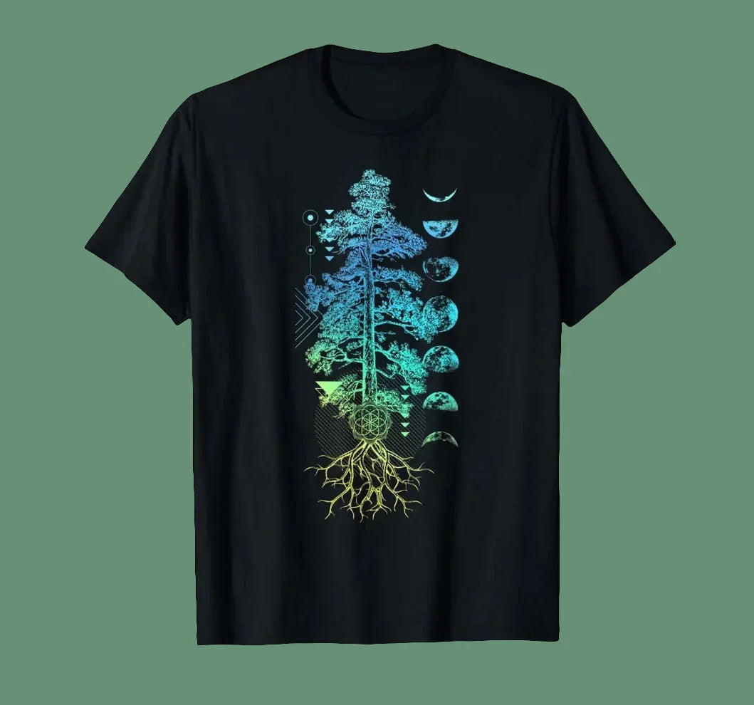 1.Tree of Life Yin Yang T-Shirt – Spiritual Yoga Cotton Tee | Unisex Casual Wear