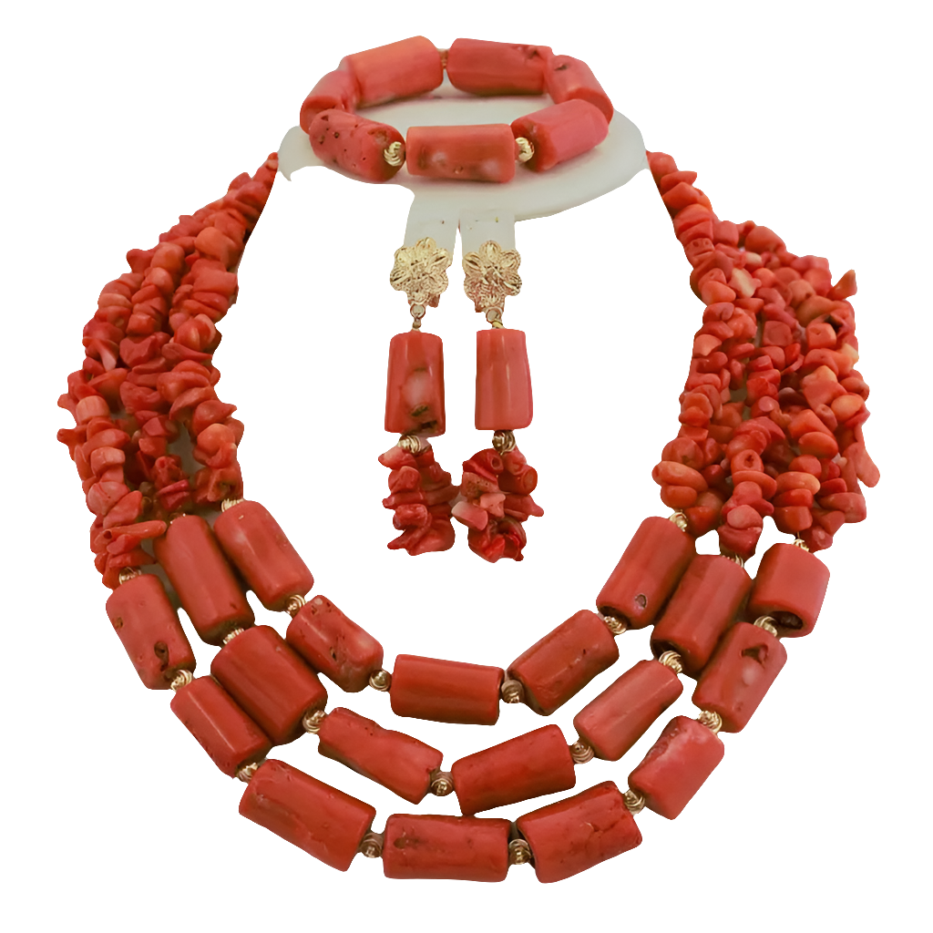 African Wedding Coral Beads Jewelry Set African Beads Jewelry Sets Nigerian Wedding Jewelry