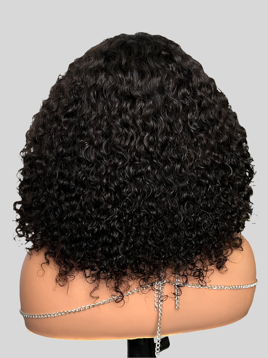 Glueless Curly Wave 6x6 Lace Closure Bob Wig Brazilian Human Hair Lace Wigs Wear and Go Hair Bleached Knots Double Drawn