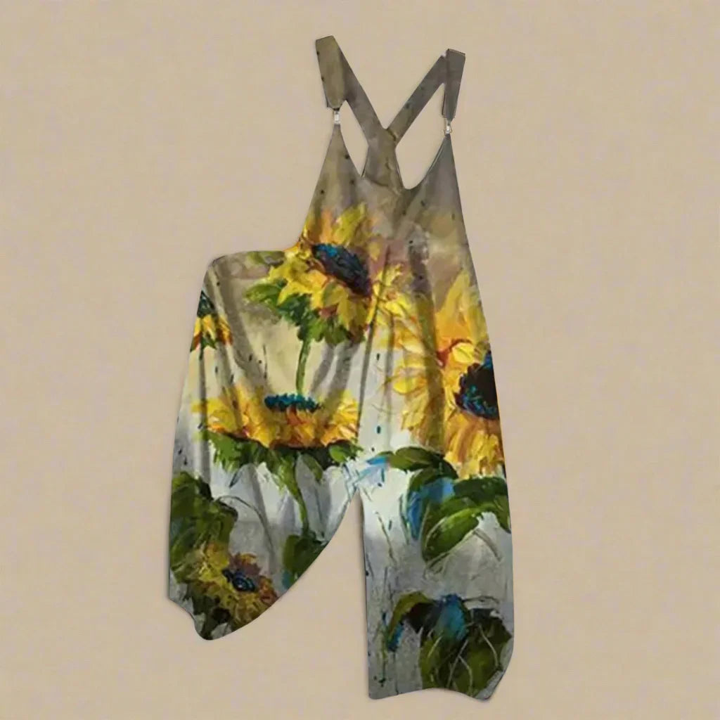 2.Women’s Skull Print Sleeveless Jumpsuit – Casual Summer Loose-Fit Streetwear