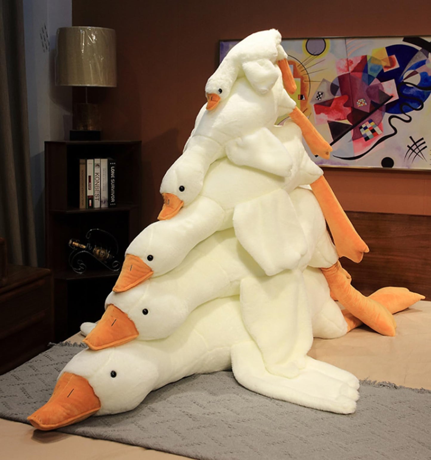 Bacmaze Goose Plush Doll – White Goose Stuffed Animal Pillow 20'' (51.2 in)
