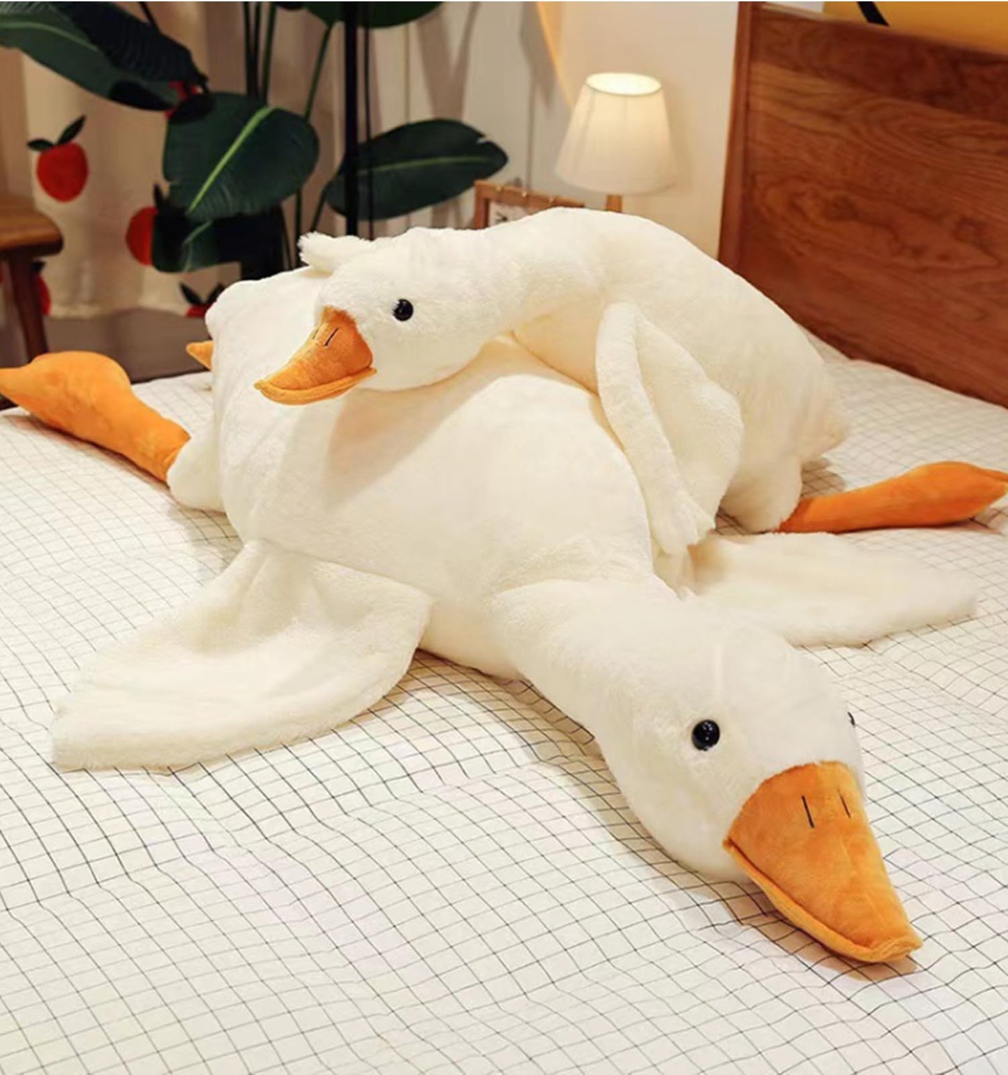 Bacmaze Goose Plush Doll – White Goose Stuffed Animal Pillow 20'' (51.2 in)
