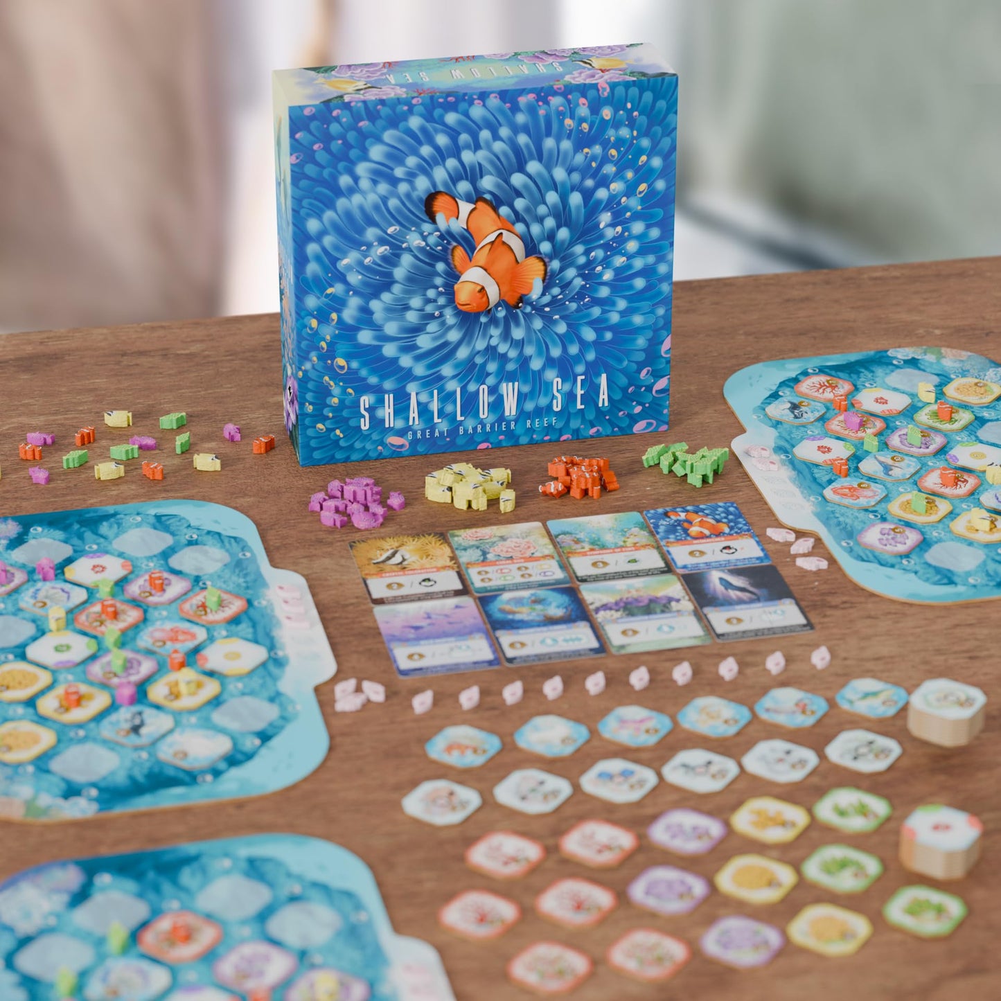 Shallow Sea Board Game by BAD COMET – 1–4 Players, 30–45 Min, Coral Reef Strategy