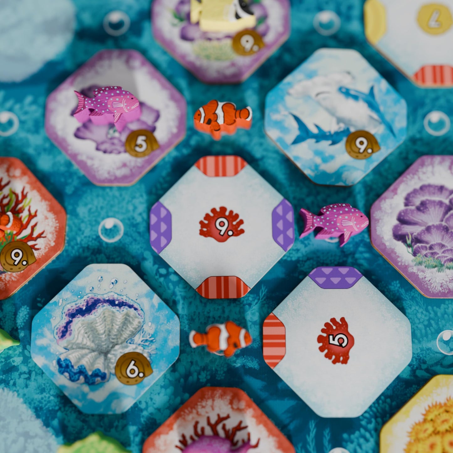 Shallow Sea Board Game by BAD COMET – 1–4 Players, 30–45 Min, Coral Reef Strategy