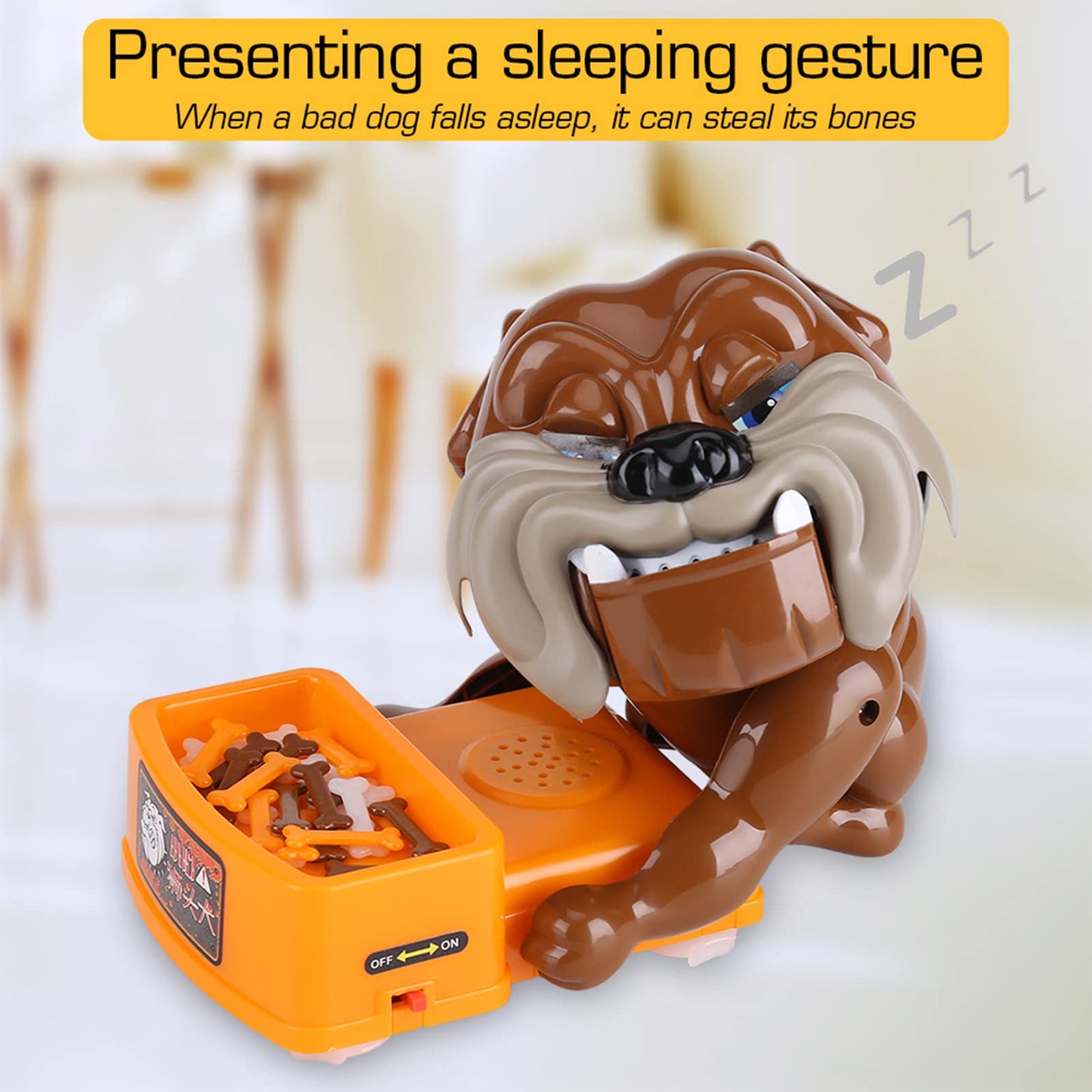 Bad Dog Toy - Dont Wake The Dog: Tricky Family Game & Barking Bulldog Toy