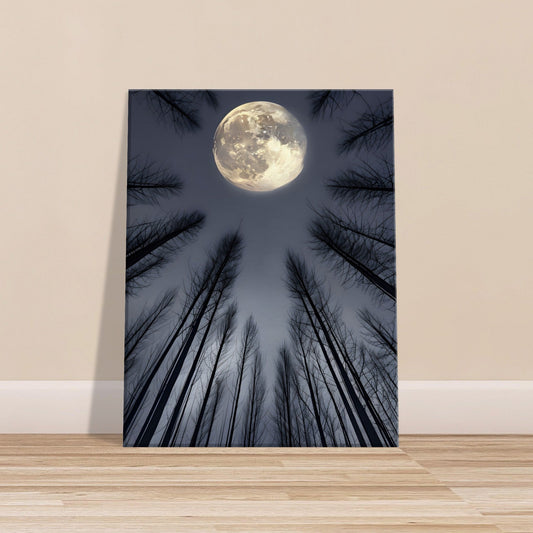 Moonlit Forest Wall Art – Ethereal Night Landscape