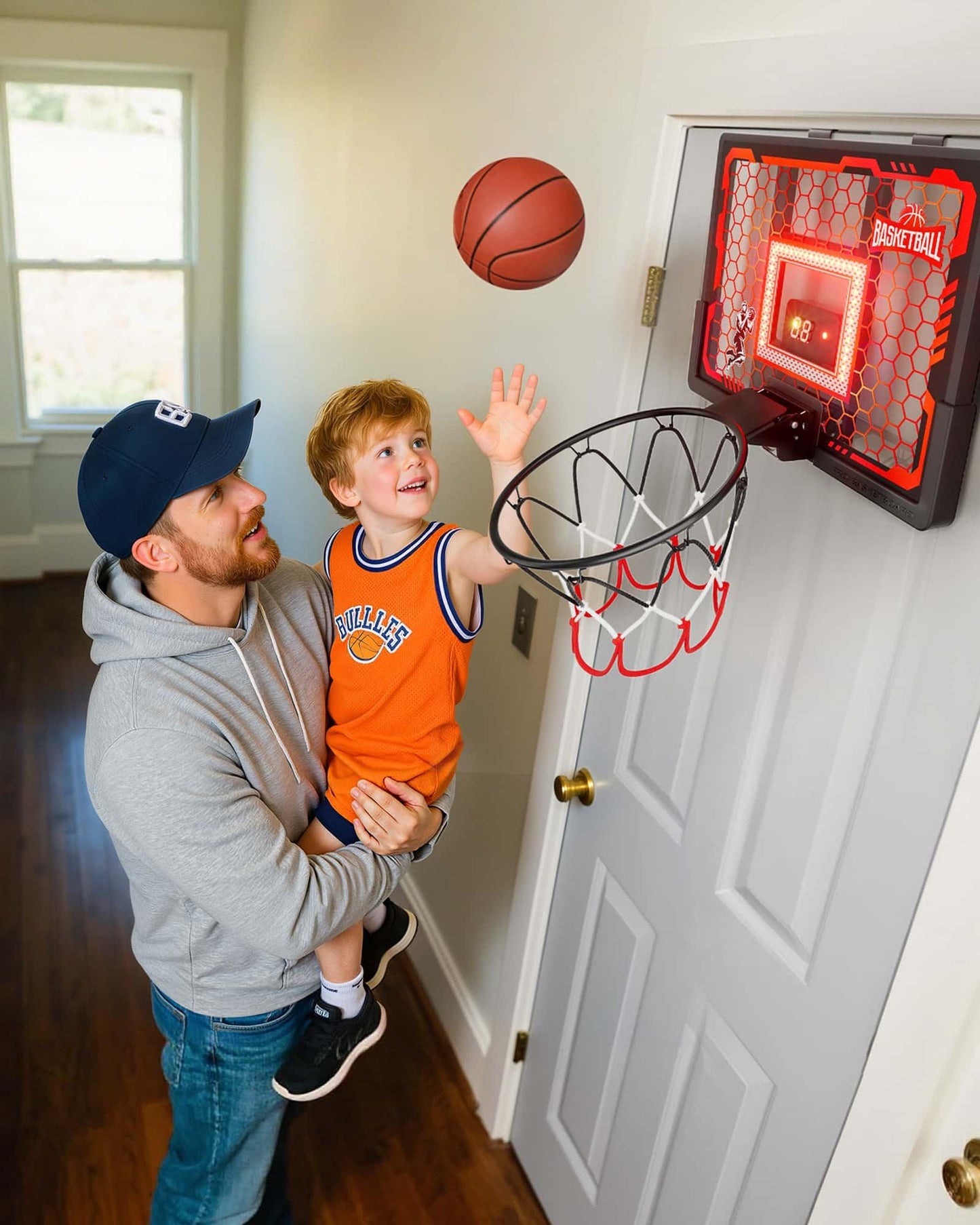 BADGOAL Indoor Basketball Hoop Toy for Kids – Over-The-Door Pro Hoop, 2026 Upgrade with LED Scoreboard
