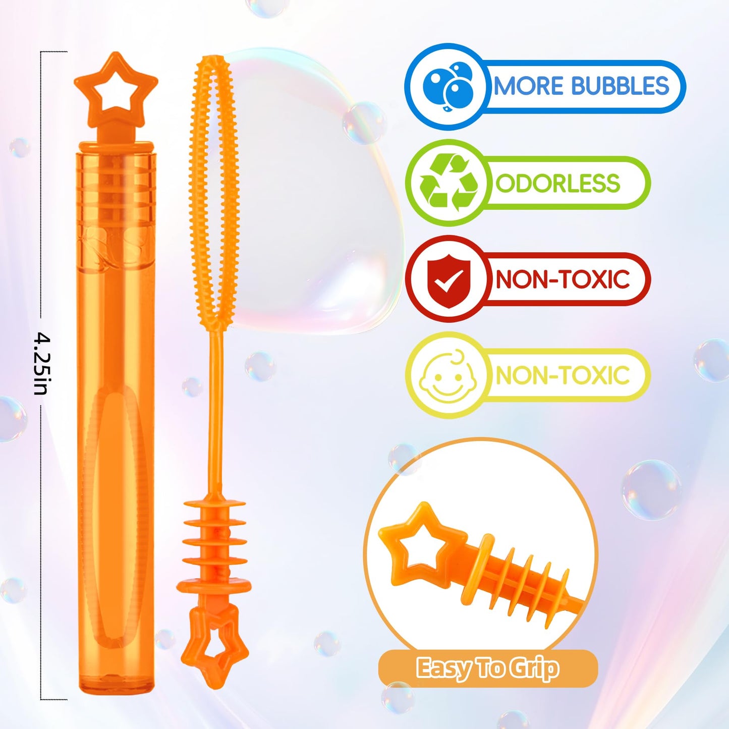 Baegzgx Mini Bubble Wands – 32-Piece Rainbow Star Set for Kids & Parties