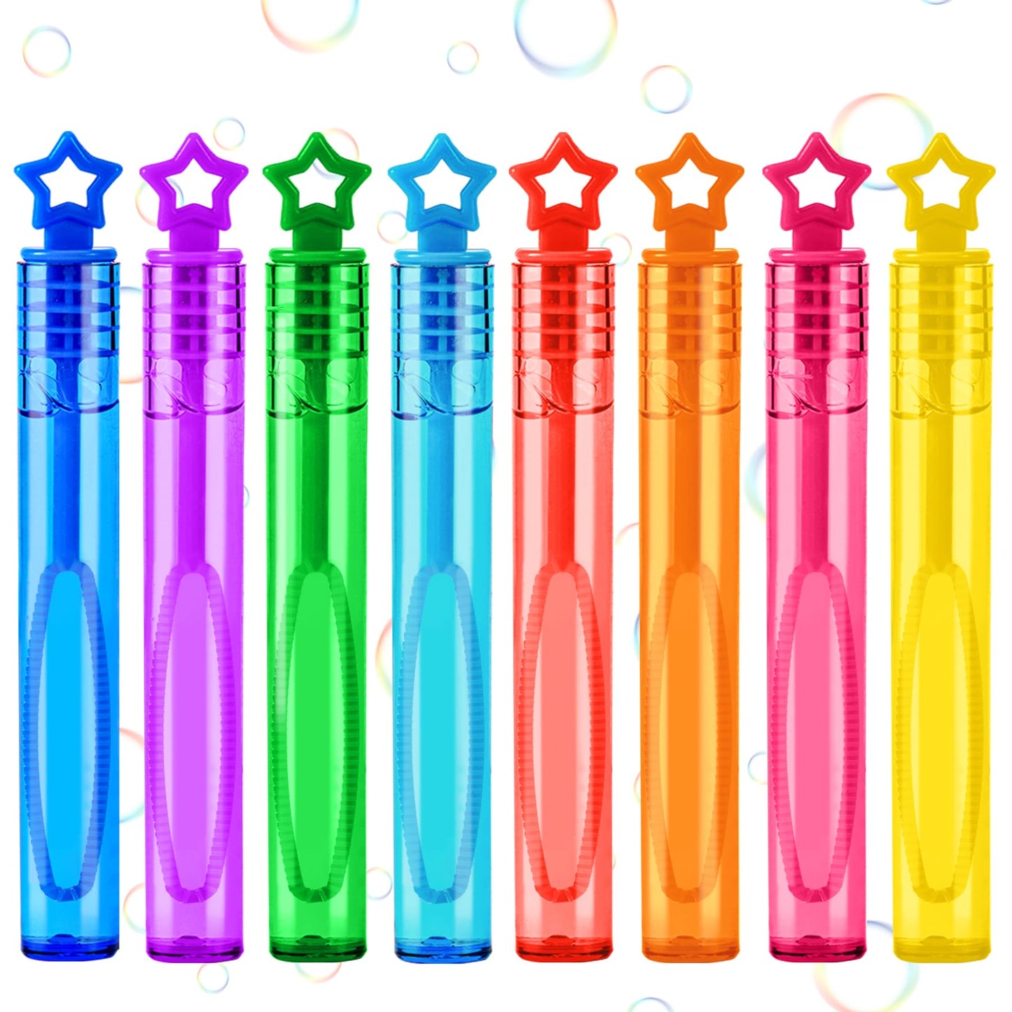 Baegzgx Mini Bubble Wands – 32-Piece Rainbow Star Set for Kids & Parties