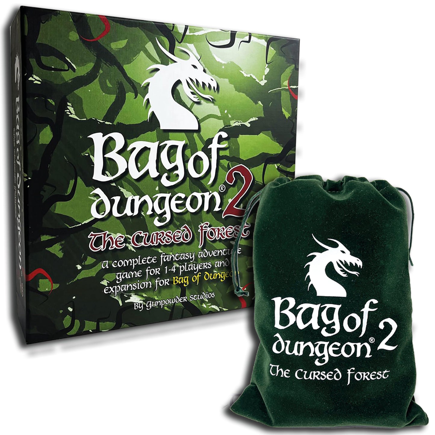 Bag of Dungeon 2: The Cursed Forest – Standalone or Expansion Dragon-Themed Board Game (1–4 Players, Ages 7+)