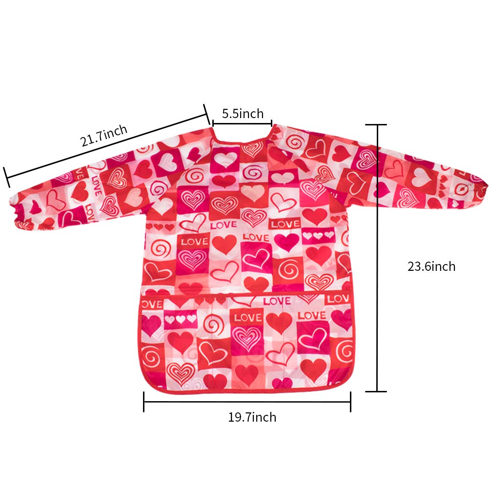 BAHABY 2 Pack Kids Art Smock - Waterproof Painting Apron with Long Sleeves & 3 Pockets (Ages 3-8)