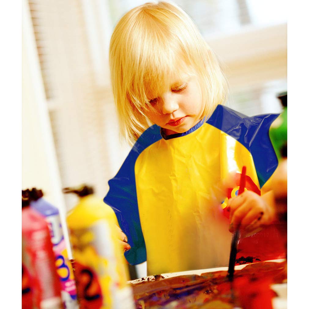 BAHABY Kids Art Smocks 2 Pack – Long Sleeve Painting Smocks with 3 Pockets