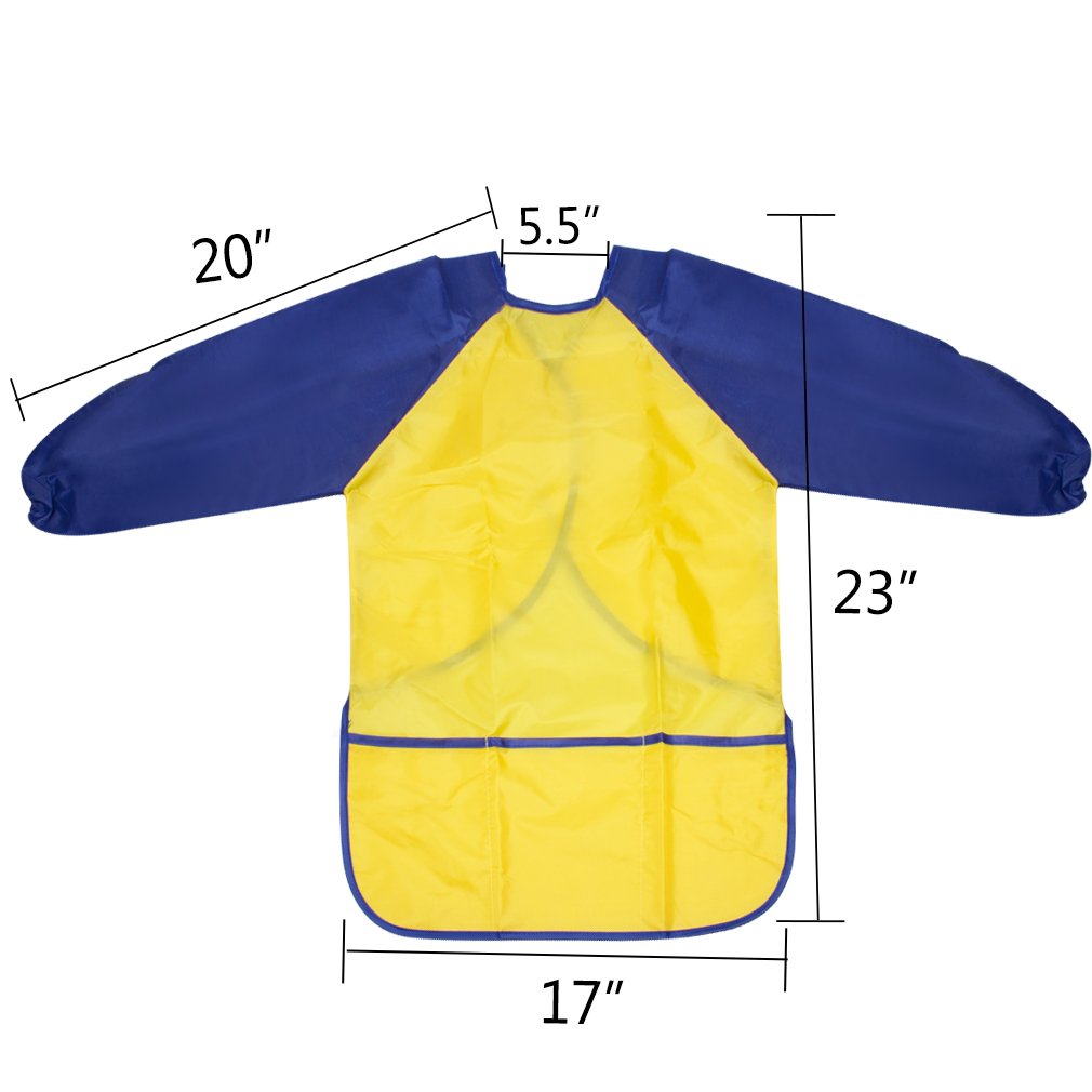 BAHABY Kids Art Smocks 2 Pack – Long Sleeve Painting Smocks with 3 Pockets