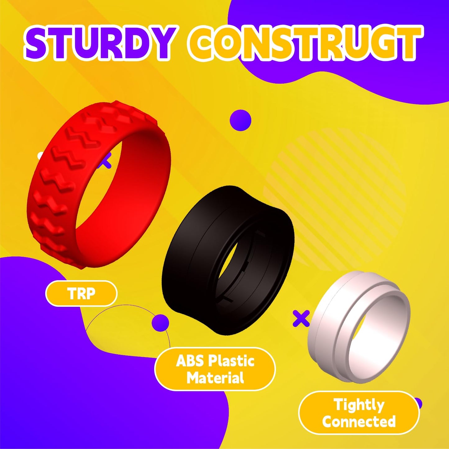 baigald Sensory Fidget Rings for Kids — Quiet Finger Spinner Stress Toys