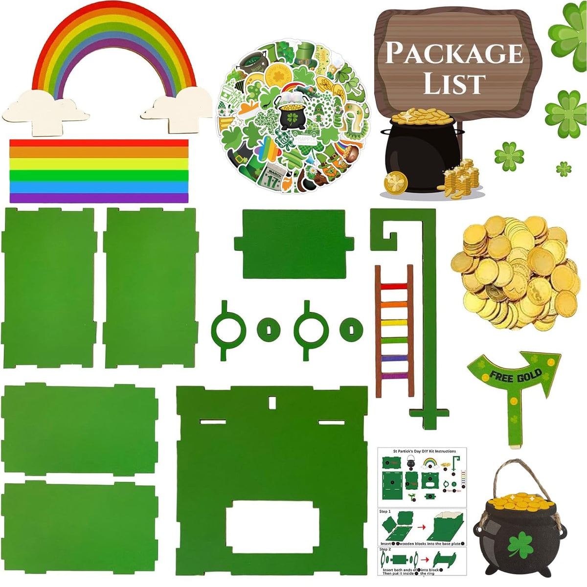 Bailiyake St. Patrick's Day Leprechaun Trap Kit — DIY Wood Craft for Classroom & Home