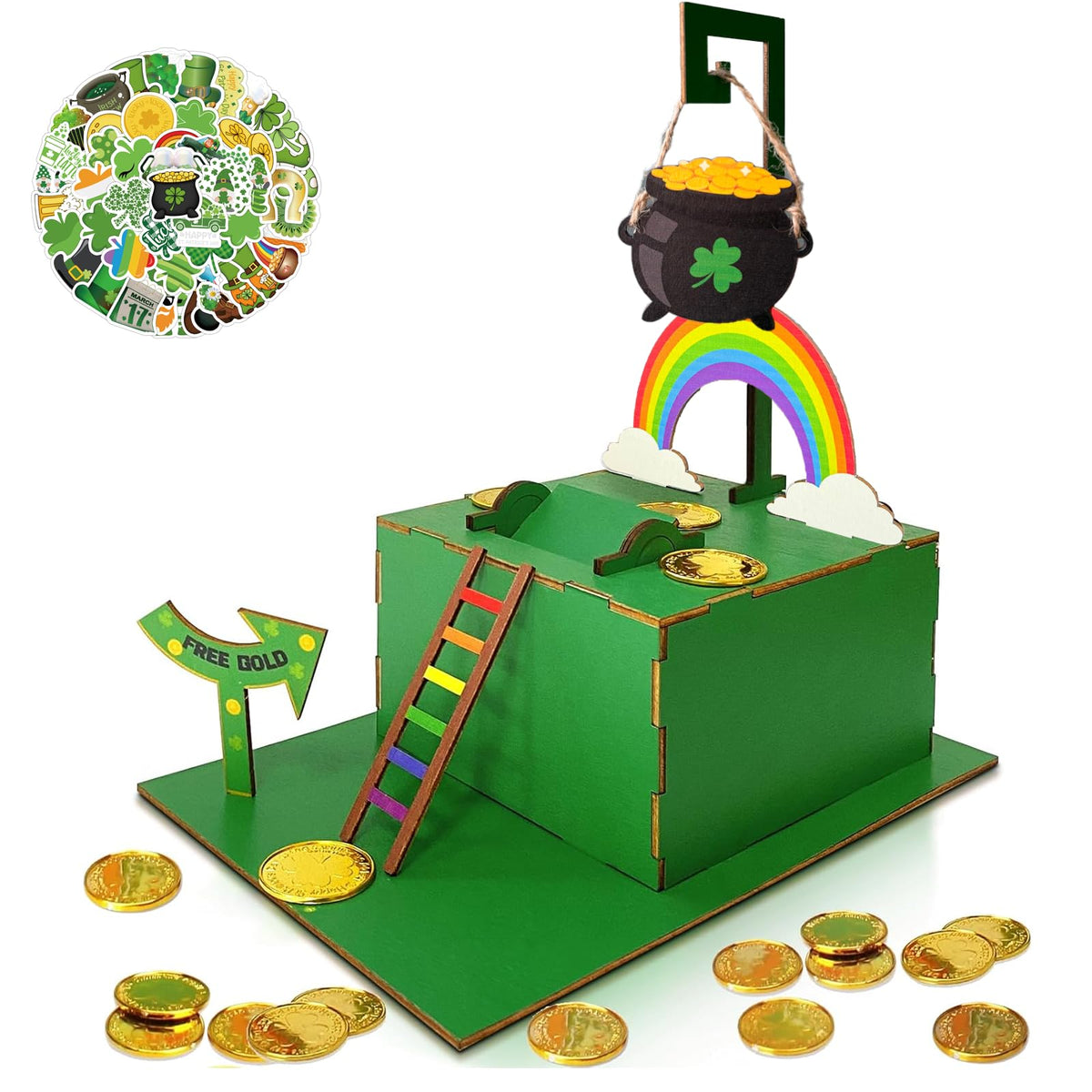 Bailiyake St. Patrick's Day Leprechaun Trap Kit — DIY Wood Craft for Classroom & Home