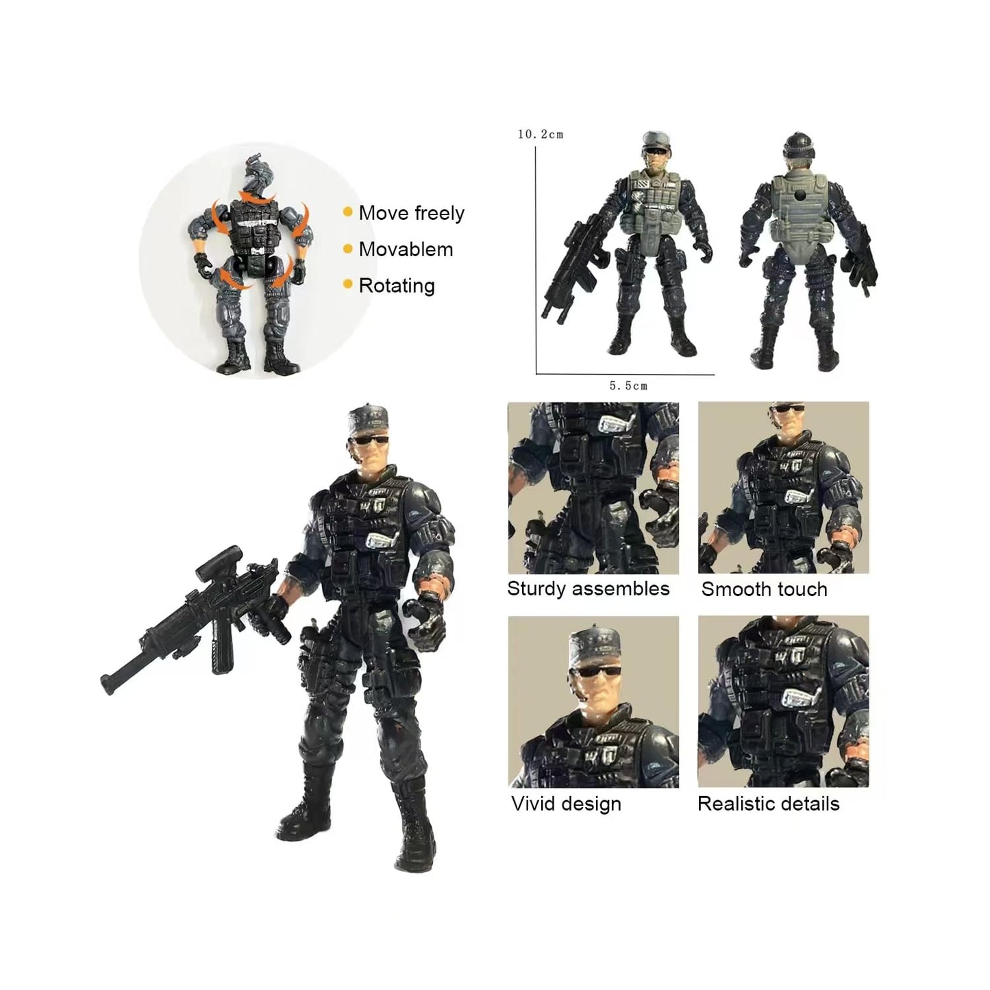 Baimiby Army Men Figures - 6-Piece Special Forces Set