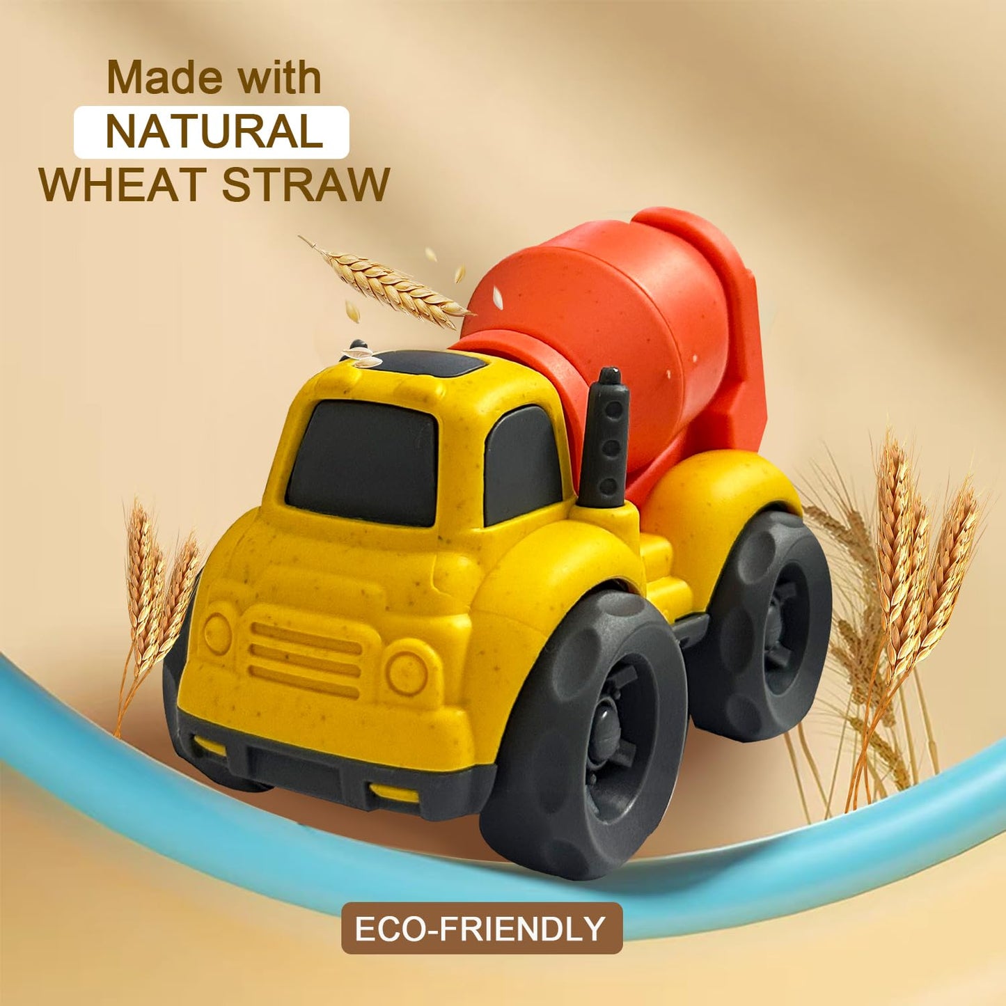 Baimiby Toddler Toy Cars – Dump Truck & Cement Mixer, BPA-Free Outdoor Toys for 1-3 Year Olds